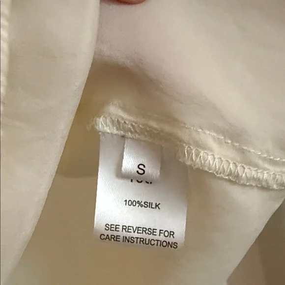 Ruti All Day washable silk top Cream Women's Blouse sz S silk - Picture 4 of 5